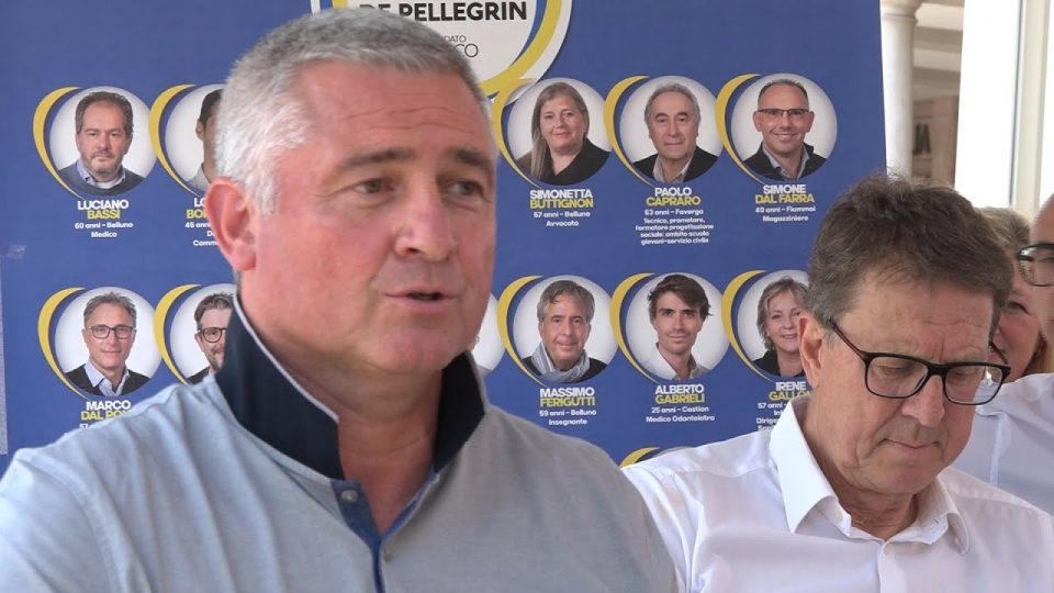 Il sindaco di Belluno Oscar De Pellegrin presenta la sua giunta