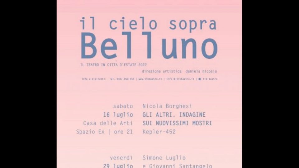 Ritorna la rassegna teatrale “Il Cielo sopra Belluno”