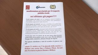Filt-Cgil, Uiltrasporti e Faisa Cisal annunciano una manifestazione per il trasporto pubblico locale