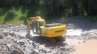 A Falcade esonda il torrente Gavon: ruspe in azione